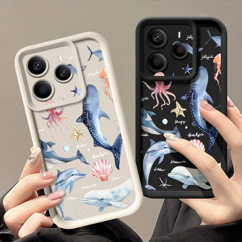 Phone Cases Xiaomi 14 - Casing Lembut Bermotif Lumba-lumba Lucu untuk