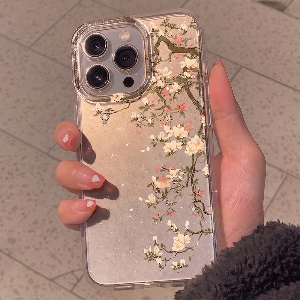 Phone Cases Vintage - Casing HP Vintage Motif Bunga Magnolia