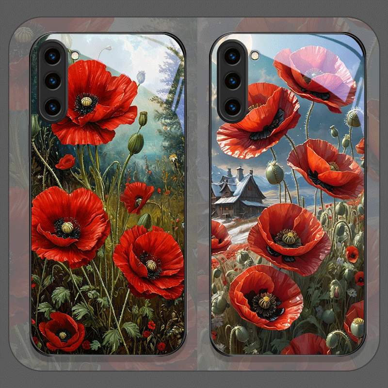 Phone Cases Galaxy S26 - Casing Ponsel Kaca Temper Berpola Bunga