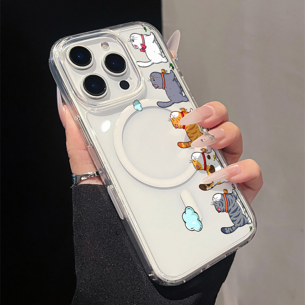 Phone Cases Magnetic - Casing HP Akrilik Motif Kucing Kartun
