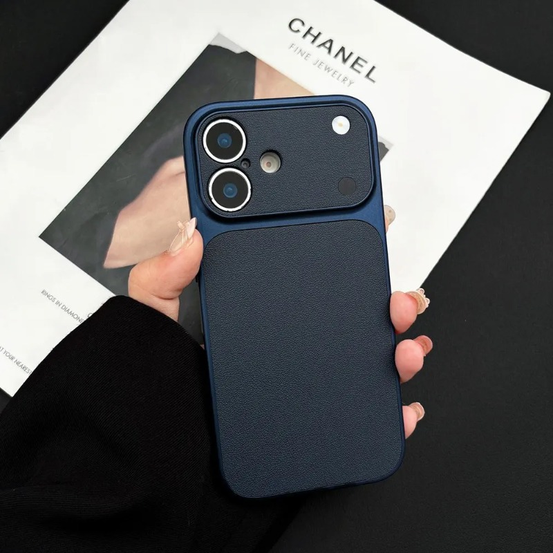 Phone Cases Vintage - Casing Ponsel Kulit Tekstur Warna Solid