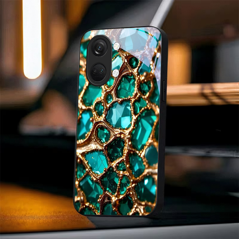 Casing Ponsel Kaca Hitam Emas  - Phone Cases Green ulasan dan harga