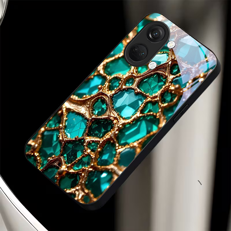 Casing Ponsel Kaca Hitam Emas  - Phone Cases Green ulasan dan harga